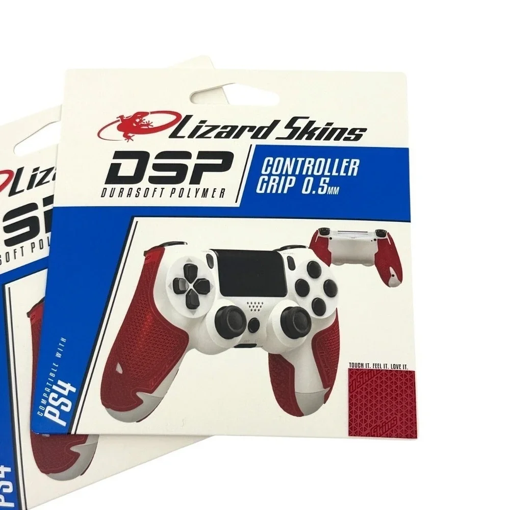 2 Pack Lizard Skins DSP Controller‎ Grip PS4 Crimson Red 0.5mm NEW